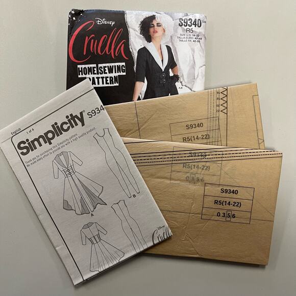 Simplicity Disney Cruella Costume Coat Unitard Sewing Pattern Misses 14-22 Uncut - Picture 4 of 4